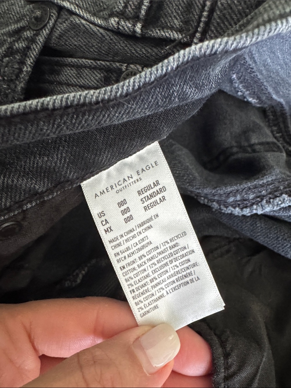 American Eagle Outfitters Black/Drk Gray Strigid Stovepipe Jeans Size 000 Reg - Picture 4 of 6